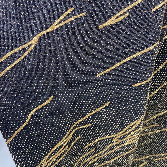 Vintage Alex Evenings Gown & Jacket Set Black Gold Metallic Design Layered 16 - Picture 13 of 16